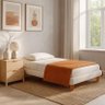 Cama Solteiro Japonesa Pés Madeira Haru Bouclé Off White - Sallar Home - 2