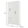 Guarda-Roupa 4 Portas 3 Gavetas GR4371 Branco Paraty Rodial Móveis - 4