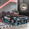 Bicama Infantil Carro Tornado Fun com Led Preto Azul Pura Magia + Colchão Ortobom - 2