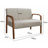 Sofà 2 Lugares Namoradeira Lara Decoração Sala Quarto Recepção - Suede Bege Claro - 3