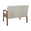 Ver imagem 2 de Sofà 2 Lugares Namoradeira Lara Decoração Sala Quarto Recepção - Suede Bege Claro