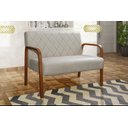 Ver imagem 4 de Sofà 2 Lugares Namoradeira Lara Decoração Sala Quarto Recepção - Suede Bege Claro