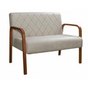 Ver imagem 1 de Sofà 2 Lugares Namoradeira Lara Decoração Sala Quarto Recepção - Suede Bege Claro