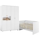 Ver imagem 1 de Berço com Guarda Roupa Infantil Life 2186 Vittoria 6 Portas 2 Gavetas MDF e MDP 132,4cm Branco