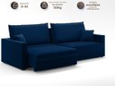 Ver imagem 3 de Sofá Tango 2,60m sem Caixa, Retrátil e Reclinável Veludocristal Azul Marinho - Netsofas