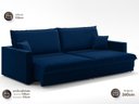 Ver imagem 5 de Sofá Tango 2,60m sem Caixa, Retrátil e Reclinável Veludocristal Azul Marinho - Netsofas