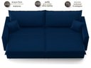 Ver imagem 6 de Sofá Tango 2,60m sem Caixa, Retrátil e Reclinável Veludocristal Azul Marinho - Netsofas
