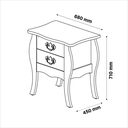 Ver imagem 4 de Mesa de Cabeceira Decorativa Bombê Premier Provençal Branco com 2 Gavetas - Patrimar Móveis
