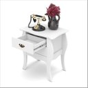 Ver imagem 3 de Mesa de Cabeceira Decorativa Bombê Premier Provençal Branco com 2 Gavetas - Patrimar Móveis