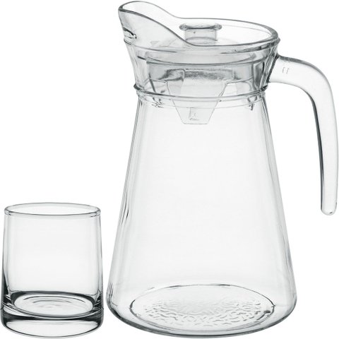 Jogo 5 Peças Jogo de Refresco de Vidro 1,5L/270ml Transparente 21.0x13.0x13.0cm