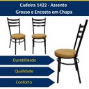 Ver imagem 4 de Conjunto 3 Cadeiras de Cozinha Redonda com Reforço Preta Assento Grosso Caramelo