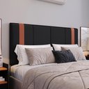 Ver imagem 3 de Kit 2 Mesinhas Suspensa Compacta Cabeceira Estofada Cama Box Queen Size 1,60 Proteção Parede - Rpm