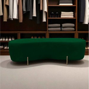 Puff Decorativo Orgânico Alana Bouclé Verde