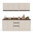 Ver imagem 2 de Cozinha Koya 4 Peças 200x214cm Armários Aéreos Balcões c/ 3 Gavetas Tampo Rodapé Creme 250046