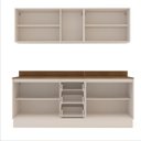 Ver imagem 5 de Cozinha Koya 4 Peças 200x214cm Armários Aéreos Balcões c/ 3 Gavetas Tampo Rodapé Creme 250046