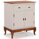 Ver imagem 1 de Balcão Linz com Pés Luis Xv 2 Portas 1 Gaveta 99 X 90 X 45 Cm (a X L X P) Offwhite/imbuia