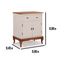 Ver imagem 2 de Balcão Linz com Pés Luis Xv 2 Portas 1 Gaveta 99 X 90 X 45 Cm (a X L X P) Offwhite/imbuia