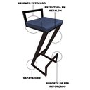 Ver imagem 5 de Banqueta Alta para Cozinha Helena Z para Area Laser Gourmet Churrasqueira Bistro Linho Azul