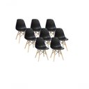 Ver imagem 1 de Kit 8 Cadeiras Charles Eames Eiffel Wood Design - Preta