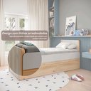 Ver mais imagens de Cama solteiro bau Flow em Madeira Maciça