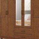 Ver imagem 5 de Guarda Roupa Casal Bipartido 225cm 2 Gavetas Giana Castanho F07 - Mpozenato