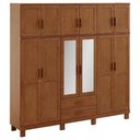 Ver imagem 1 de Guarda Roupa Casal Bipartido 225cm 2 Gavetas Giana Castanho F07 - Mpozenato