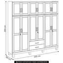 Ver imagem 4 de Guarda Roupa Casal Bipartido 225cm 2 Gavetas Giana Castanho F07 - Mpozenato
