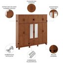 Ver imagem 3 de Guarda Roupa Casal Bipartido 225cm 2 Gavetas Giana Castanho F07 - Mpozenato