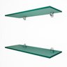 Prateleira de Vidro Temperado Verde 8mm Reta Vision Suporte Injetado 60x20cm - 3
