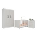 Ver imagem 2 de Quarto de Bebê Completo com Berço Americano 3 em 1 Teddy Multimóveis Mp4648 Branco/off White