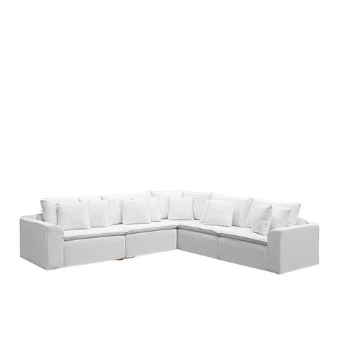 Sofá Modular Rivieira 280cm Linho - Meu Estofado:creme