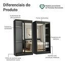 Ver imagem 5 de Conjunto 2 Guarda Roupas Casal Tokio 4 Portas de Correr com Espelhos MDP Preto Madesa 218cm