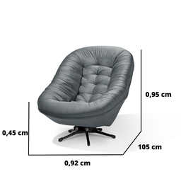 Poltrona do Papai Base Mecânico Giratória e Balanço Confortavel Veludo Cinza - 3