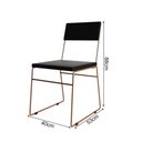 Ver imagem 3 de Kit 6 Cadeiras Málaga Corino Preto Base Cobre para Mesa Sala Cozinha - Cobre/preto