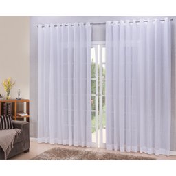 Cortina linho tecido 3,00x2,80 Para Trilho Suíço:Branco - 2