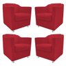 kit 04 Poltronas Decorativas Tilla Suede Vermelho - STS Móveis - 1