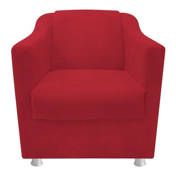 kit 04 Poltronas Decorativas Tilla Suede Vermelho - STS Móveis - 2