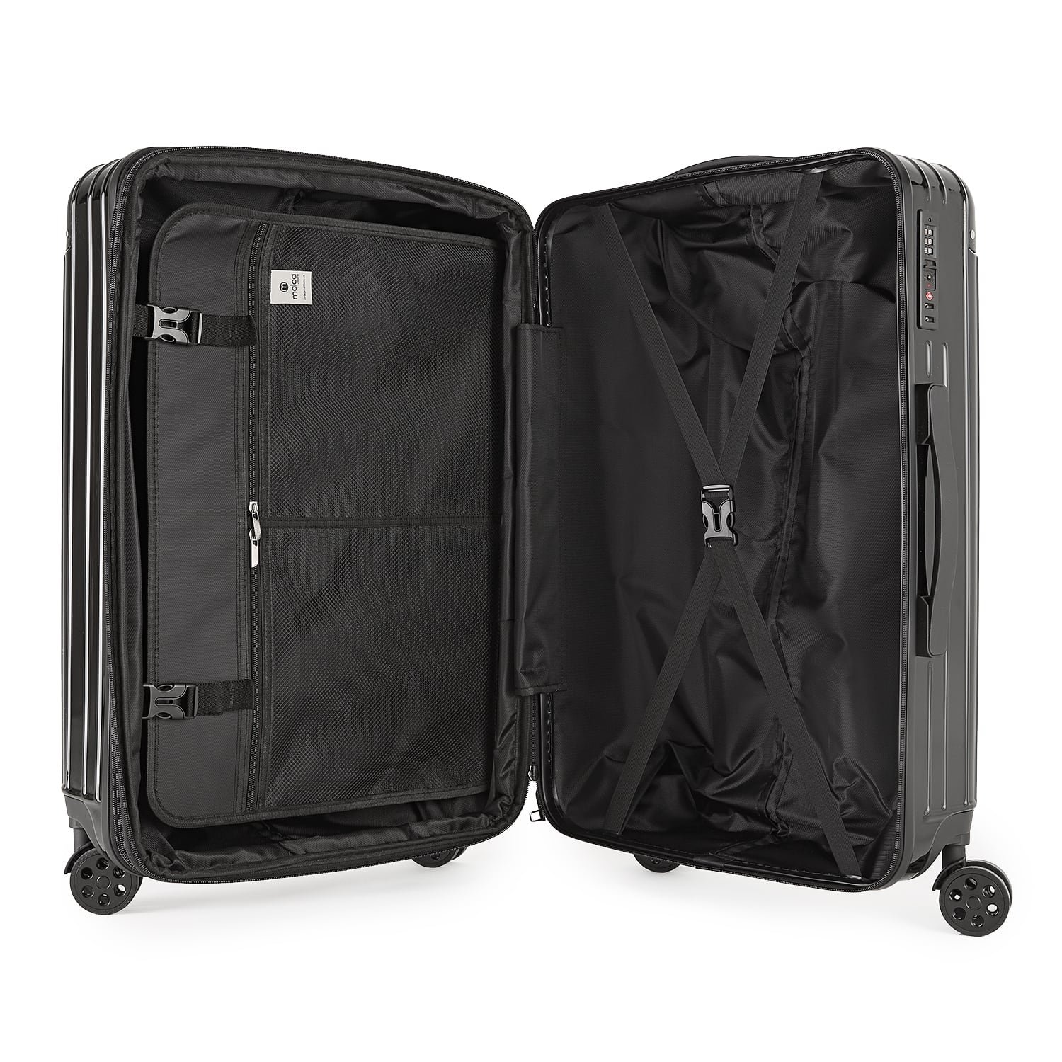 Mala de Viagem Grande 32kg Abs Policarbonato com Expasor Brasil Maloa:preto - 3