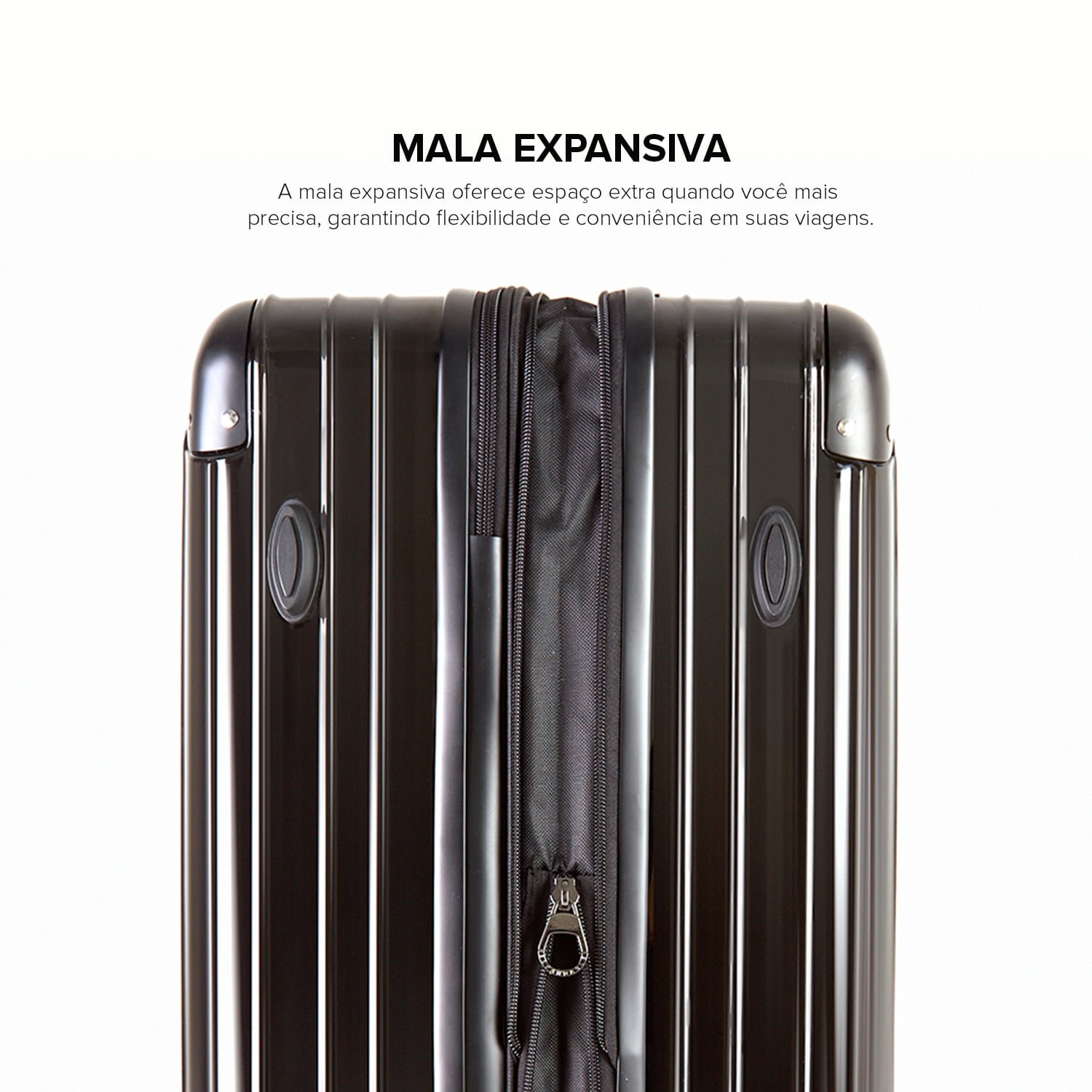 Mala de Viagem Grande 32kg Abs Policarbonato com Expasor Brasil Maloa:preto - 17