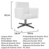 kit 03 Poltronas Beatriz Base Giratória de Metal Suede Branco - STS Móveis - 5