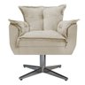 Poltrona Opala Base Giratória de Metal Suede Bege - Sts Móveis - 2
