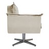 Poltrona Opala Base Giratória de Metal Suede Bege - Sts Móveis - 3