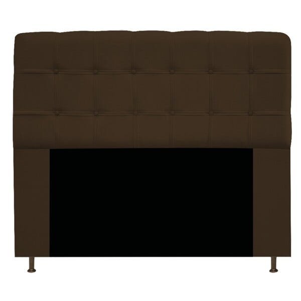 Cabeceira Estofada Mel 160 cm Queen Size Com Botonê Suede Marrom - STS Móveis - 1