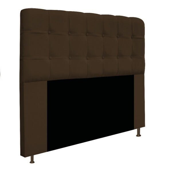 Cabeceira Estofada Mel 160 cm Queen Size Com Botonê Suede Marrom - STS Móveis - 2