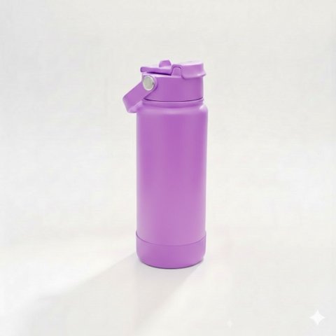 Garrafa Térmica Tr-008 1000ml Aço Inox com Protetor de Silicone:Roxo