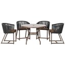 Ver imagem 1 de Mesa com 4 Cadeiras e Noronha Estofado 9 Trama Original Preto