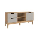 Ver imagem 1 de Rack para Tv até 60 Polegadas com 2 Gavetas 1 Porta Mel Off White Mb 1096 Movelbento