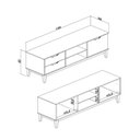 Ver imagem 4 de Rack para Tv até 60 Polegadas com 2 Gavetas 1 Porta Mel Off White Mb 1096 Movelbento