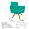 kit 04 Poltronas Fernanda Base Giratória de Madeira Corano Azul Turquesa - STS Móveis - 5