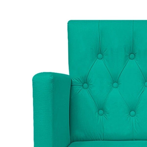 kit 04 Poltronas Fernanda Base Giratória de Madeira Corano Azul Turquesa - STS Móveis - 6